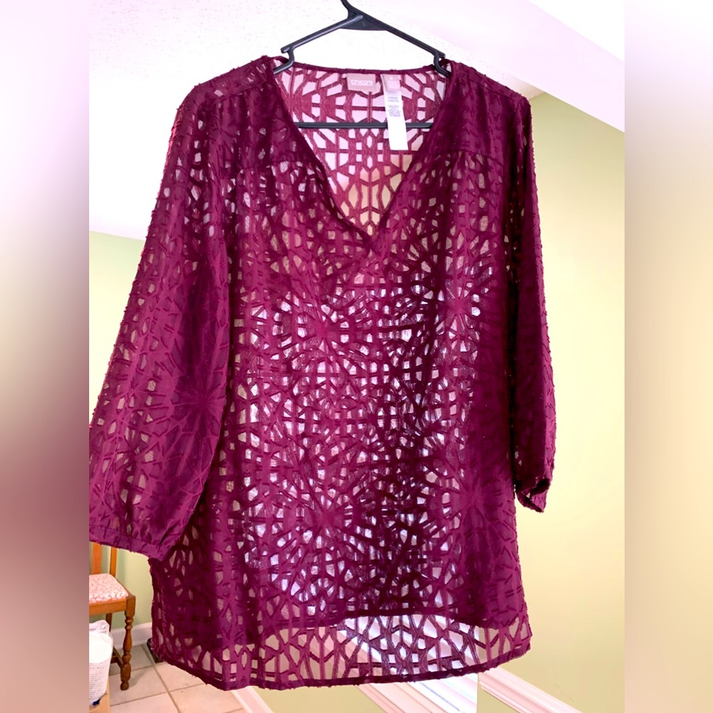 Work blouse size 2 Chico brand gently worn